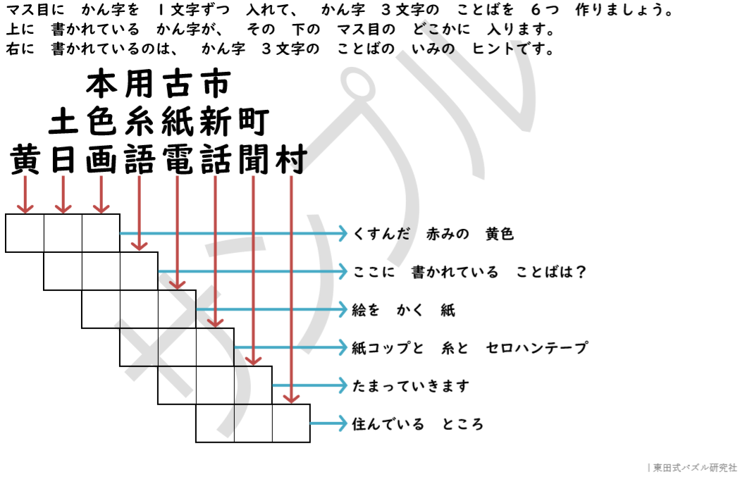 国語パズルの例